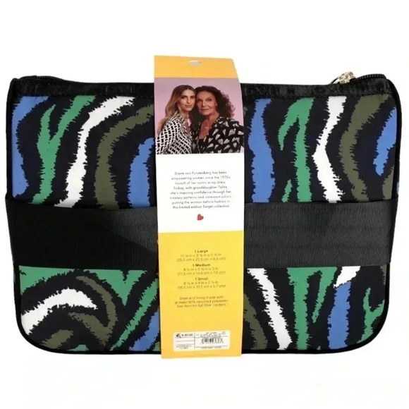 NWT DVF for Target 3 Pack Travel Pouches Disco Zebra, Arrow Geo, Ginkgo - Picture 5 of 7